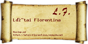 Létai Florentina névjegykártya